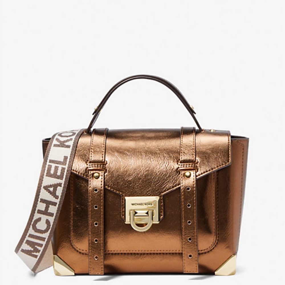 MICHAEL KORS
Manhattan Medium Top Hand School
Patent Satchel MOCHA COLOR - Picture 3 of 16